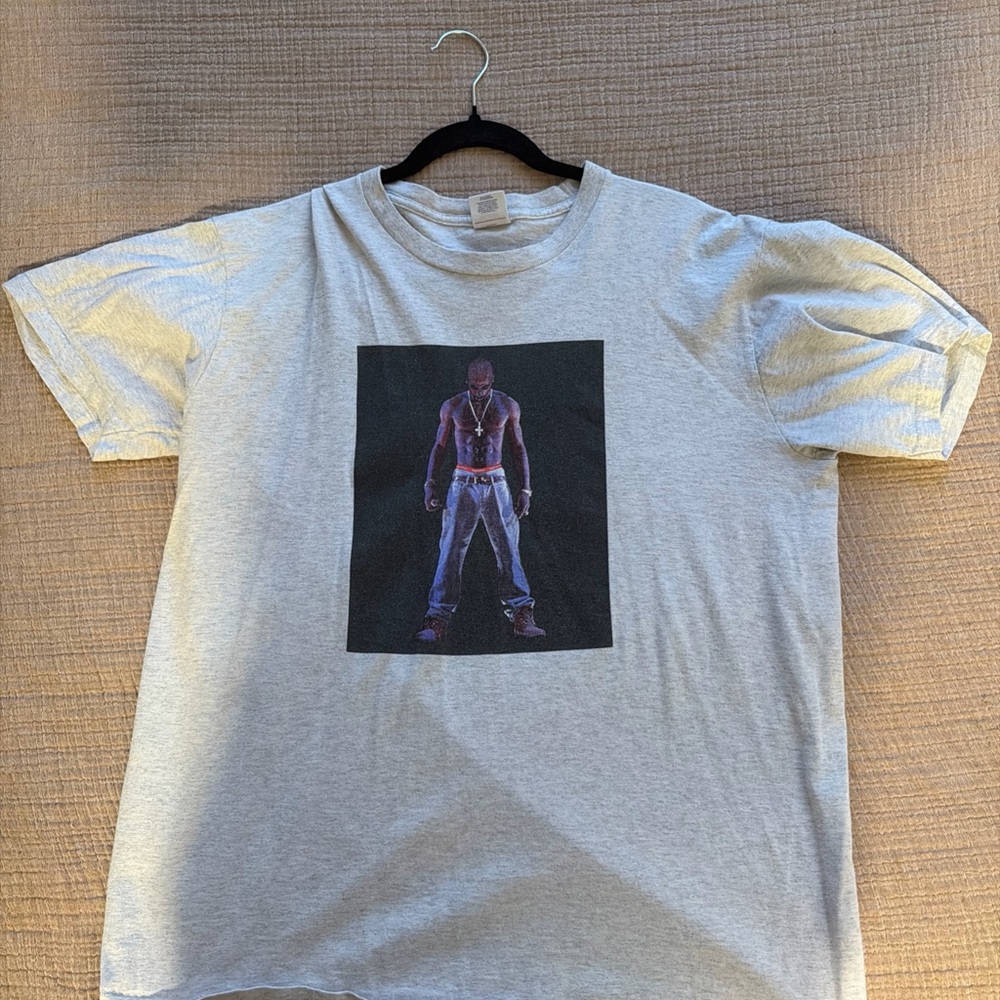 Supreme Tupac Hologram Tee Short Sleeve Gray, Size Large